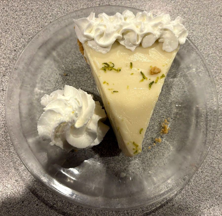 Key lime pie slice